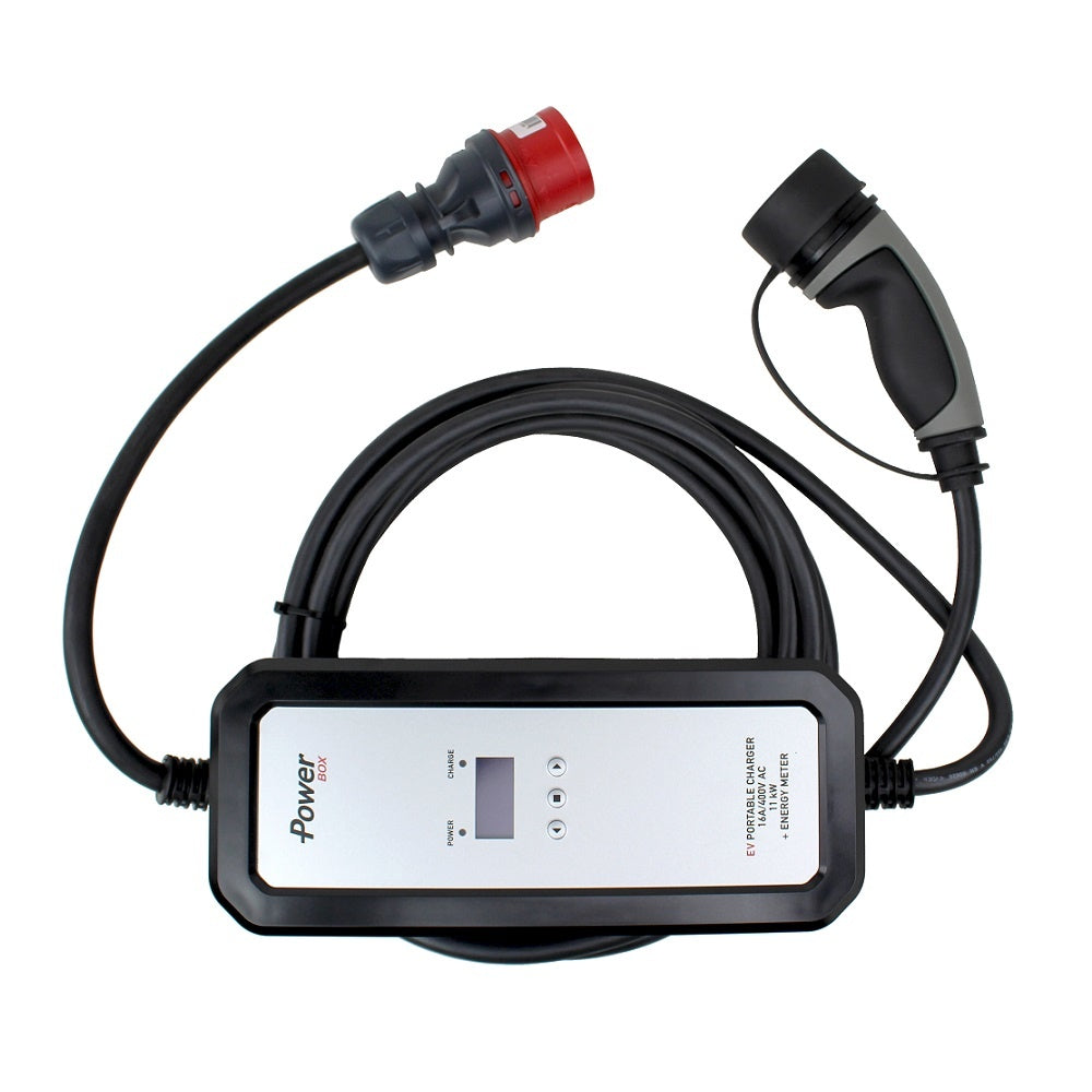 Chargeur portable voiture électrique réglable - Ratio PowerBox - type 2 - prise CEE - 22 kW - Triphasé - 6-32A
